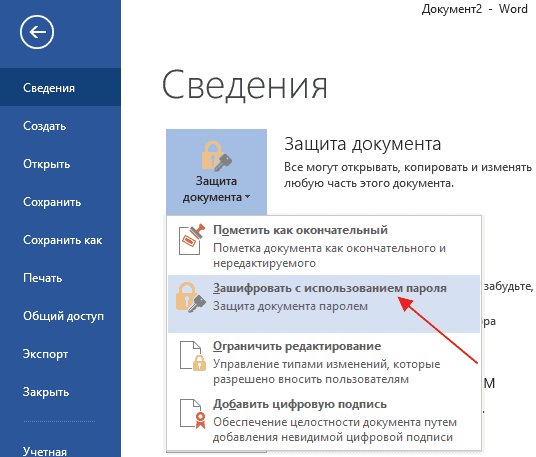 Как поставить пароль на документ Word 2007, 2010, 2013 и 2016