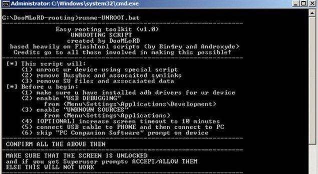 Получения ROOT прав на Sony Xperia через DooMLoRD Easy Rooting Toolkit