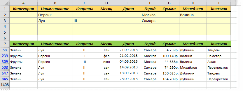 Как сделать фильтр в Excel